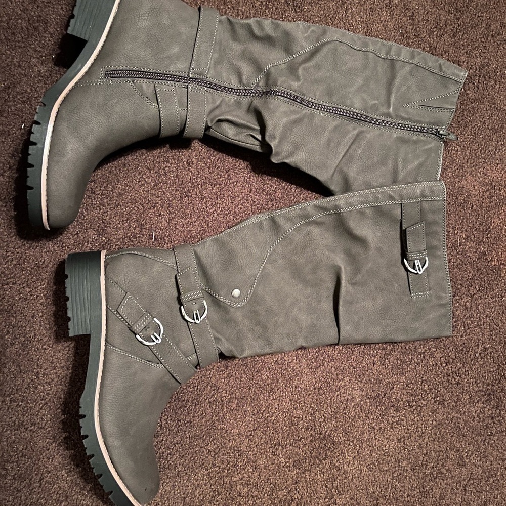 Sun and Stone womens brinley knee high boots faux leather tall